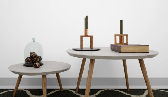 Center table with books and a pot